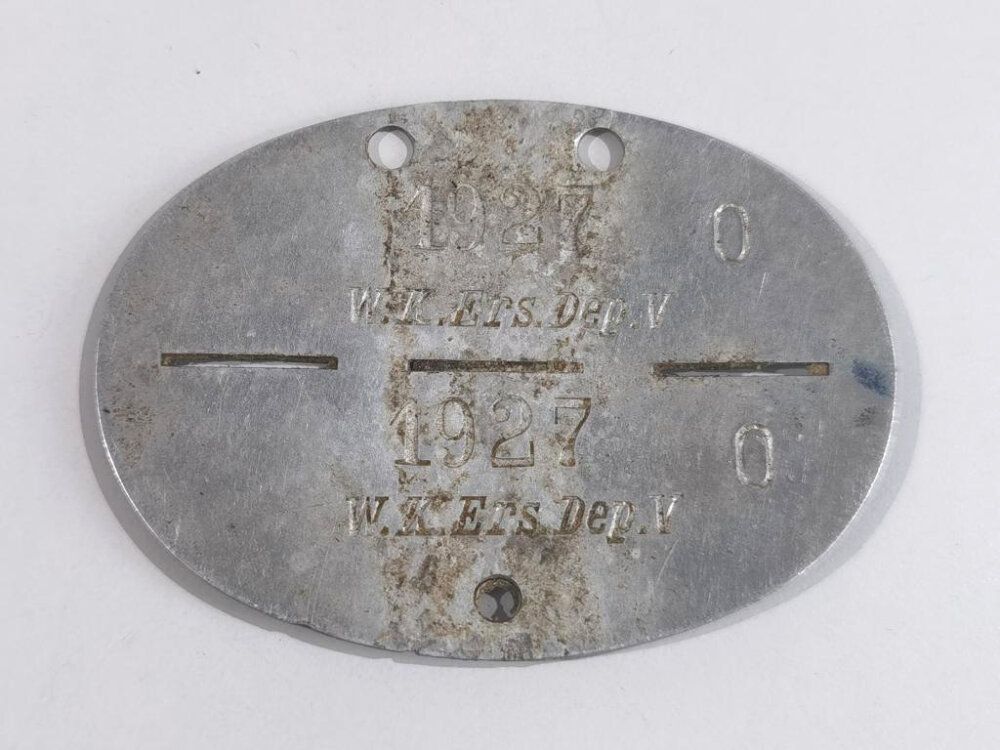 Erkennungsmarke Wehrmacht Aus Aluminium Eines Angeh Rigen W K Ers D