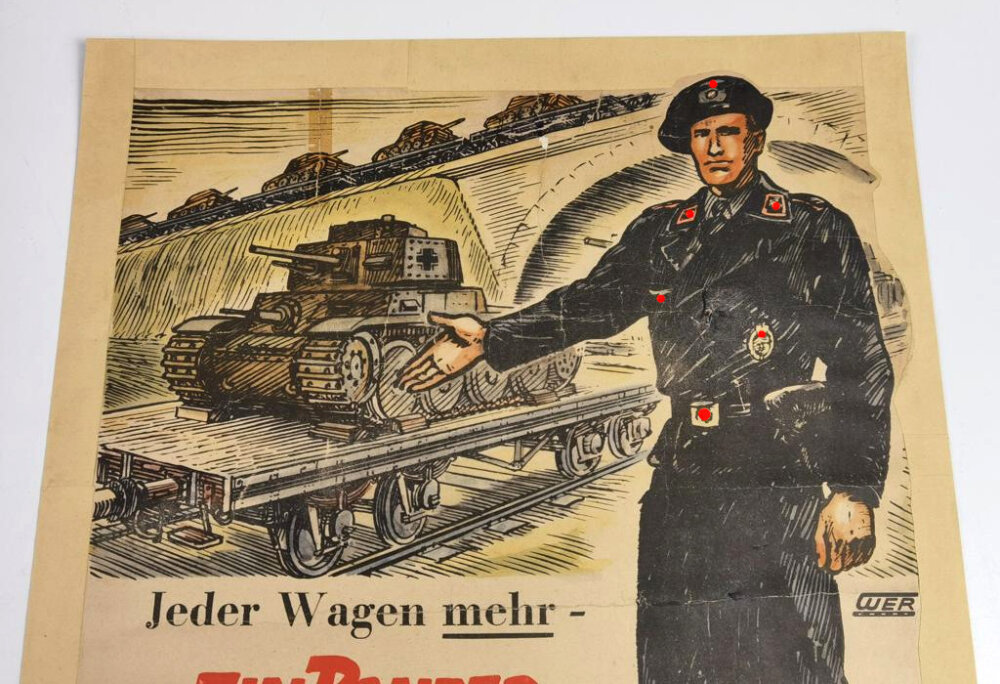 Farbiges Plakat Reichsbahn R Der M Ssen Rollen F R Den Sieg Jede