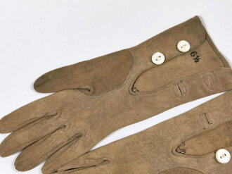 Paar Handschuhe für Offiziere aus Wildleder, getragenes Paar