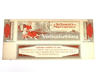 Verpackung " Schram´s Maccaroni " Maße 14 x 31cm, ungebrauchtes Firmenmuster