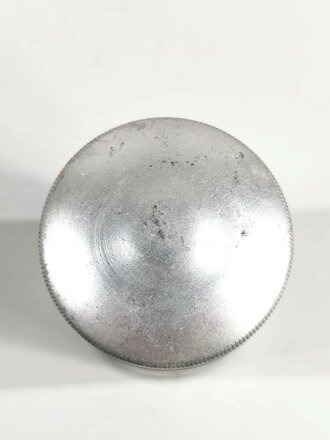 Rasierseifenbehälter Aluminium, ungebraucht aus altem Bestand, Höhe 8cm