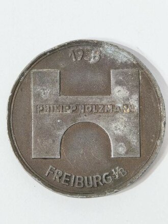 Westwall, nicht tragbare Medaille der Firma Holzmann Freiburg 1938, Durchmesser 36mm