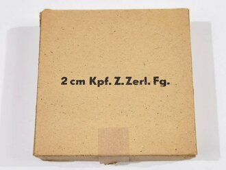 Transportkasten aus Pappe " 2cm Kpf. Z.Zerl.Fg"  datiert 1943