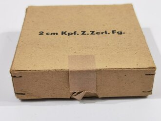 Transportkasten aus Pappe " 2cm Kpf. Z.Zerl.Fg"  datiert 1943