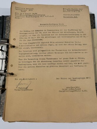 Technische Nothilfe, Aktenorder mit Korrespondenz von 1943. Hochinteressant