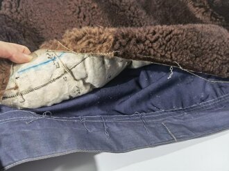 Luftwaffe, Wintersonderbekleidung sogenannte "Kanaljacke" Getragenes Stück in gutem Zustand, alle Reisverschlüsse und Druckknöpfe gängig