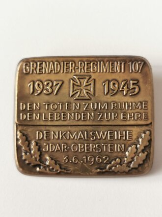 Blechabzeichen " Grenadier- Regiment 107 "...