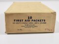 U.S. WWII , empty cardboard box for " 10 First Aid Packets" Carlisle model ( green )