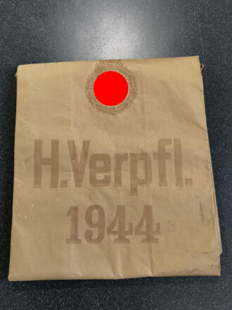 Sack für Heeresverpflegung der Wehrmacht datiert 1944, Variante aus stabilem Papier in sehr gutem Zustand