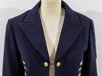 Kriegsmarine, dunkelblaue Paradejacke für einen Verwaltungsmaat , Kammerstück von 1936 in gutem Zustand, der Brustadler fehlt