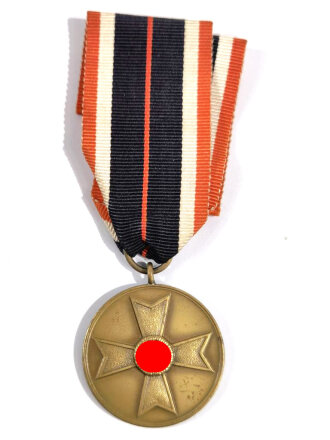 Kriegsverdienstmedaille " Für Kriegsverdienste " 1939 mit seltenem frühen Verleihungsband ( Orangefarbig )