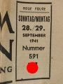 Wacht im Südosten, Deutsche Soldatenzeitung, 4 Seiten, Nummer 591, Ausgabe 28./29. Sept. 1941