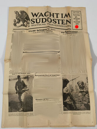 Wacht im Südosten, Deutsche Soldatenzeitung, 4 Seiten, Nummer 590, Ausgabe 27. Sept. 1941