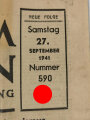 Wacht im Südosten, Deutsche Soldatenzeitung, 4 Seiten, Nummer 590, Ausgabe 27. Sept. 1941