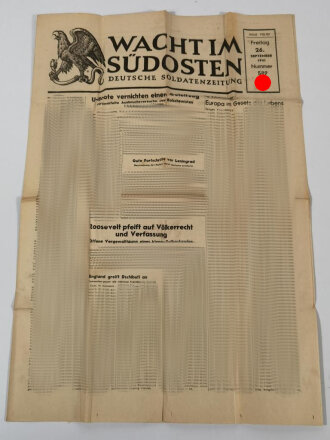 Wacht im Südosten, Deutsche Soldatenzeitung, 4 Seiten, Nummer 589, Ausgabe 26. Sept. 1941