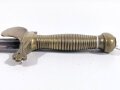 Frankreich, Hirschfänger aus französischem Glaive type Modell 1831 Ausführung für Miliz und Feuerwehr ,Klinge beschliffen,Parierstange und Scheide jagdlich modifiziert