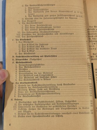 "Nachrichten Verbindungsdienst" mit 204 Bildern und Zeichnungen im Text, stärker gebrauchtes Stück