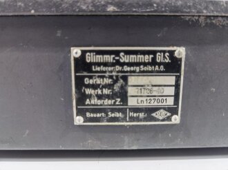 Glimmröhrensummer Luftwaffe ( Morseübungsgerät) Ln 127001.Originallack, Funktion nicht geprüft