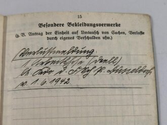 Luftschutz Dienstbuch zugleich Personalausweis eines Angehörigen des Sicherheits- und Hilfsdienst oder Luftschutzwarendienst aus Neuss, datiert 1941