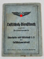 Luftschutz Dienstbuch zugleich Personalausweis eines Angehörigen des Sicherheits- und Hilfsdienst oder Luftschutzwarendienst aus Neuss, datiert 1941