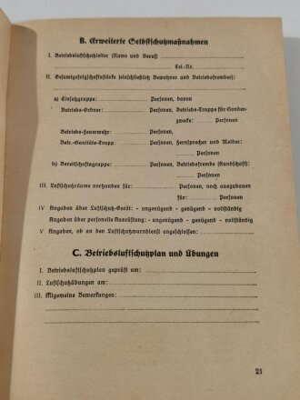 L.Dv.755 Richtlinien für die Durchführung erweiterten Selbstschutzes im Luftschutz, Berlin 1938, DIN A5, 32 Seiten