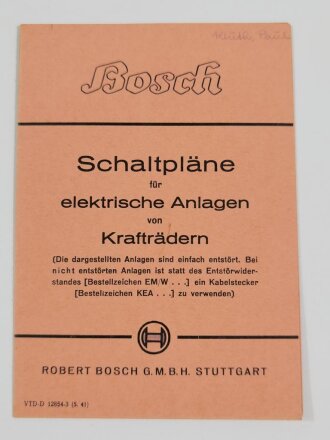 Bosch "Schaltpläne für elekt. Anlagen von...