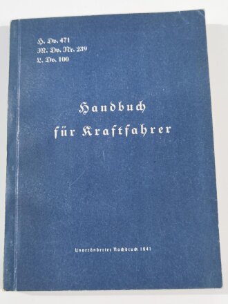 Handbuch für Kraftfahrer, Berlin 1939, 351 Seiten,...