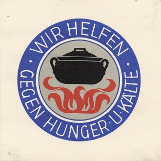 Winterhilfswerk des deutschen Volkes, Türplakette Oktober 1933, Breite 100mm, Rückseitig Klebereste