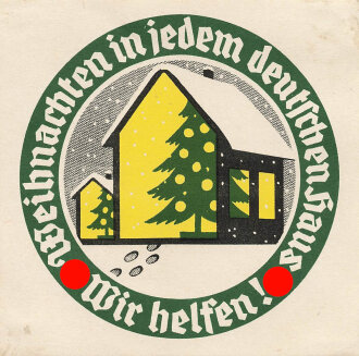 Winterhilfswerk des deutschen Volkes, Türplakette Dezember 1933, Breite 100mm, Rückseitig Klebereste