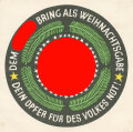 Winterhilfswerk des deutschen Volkes, Türplakette Dezember 1934, Breite 100mm, Rückseitig Klebereste