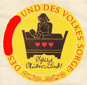 Winterhilfswerk des deutschen Volkes, Türplakette Februar 1935, Breite 100mm, Nadellöcher