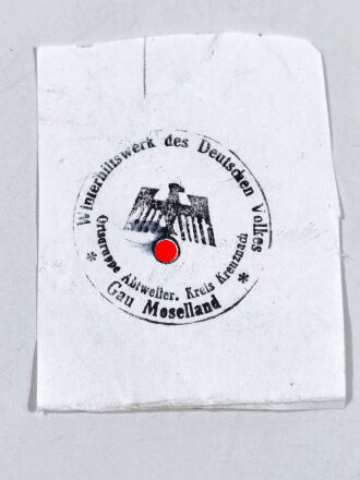 Winterhilfswerk des deutschen Volkes, Stempel der Ortsgruppe Abtweiler, Kreuz Kreuznach, Gau Moselland