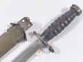 USA Seitengewehr/Kampfmesser M4 in Scheide M 8, diese Originallacl