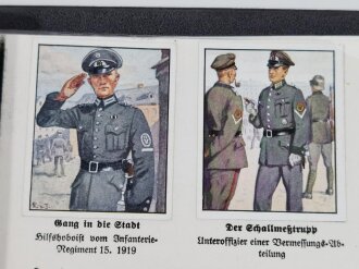 Sammelbilderalbum "Volks ans Gewehr" komplette Bilderserie eingeklebt in ein fotokopiertes Album