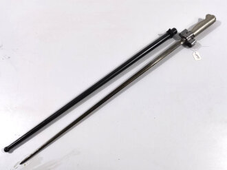 Frankreich, Epee Seitengewehr Modell 1886 Lebel, Weißmetallgriff verschraubt, neue Drückerform