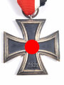 Eisernes Kreuz 2. Klasse 1939 ohne Hersteller, Magnetisch mit langem Bandabschnitt, Hakenkreuz mit voller Schwaärzung