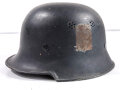 Stahlhelm Feuerwehr, Originallack, Abzeichen entfernt