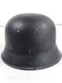 Stahlhelm Feuerwehr, Originallack, Abzeichen entfernt