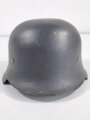 Stahlhelm Feuerwehr, Originallack, Abzeichen entfernt