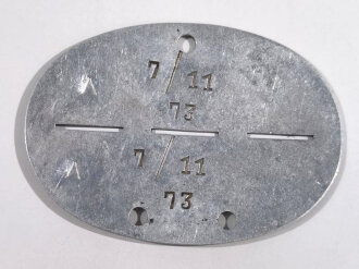 Erkennungsmarke Wehrmacht aus Aluminium eines Angehörigen " 7/11 "