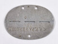 Erkennungsmarke Wehrmacht aus Aluminium eines Angehörigen " W.B.K. Paderborn " Wehrbezirks Kommando Paderborn