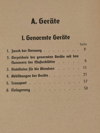 Oberkommando des Heeres "Richtlinien über Austattung der genormten Reicharbeitsdienst-Baracken mit Geräten und technischen Ausrüstungen, datiert 1939, 240 Seiten, ca. DIN A6