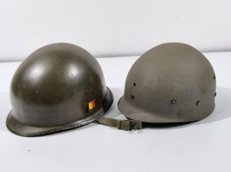 Belgien, Stahlhelm Modell 1951. Originallack, Liner...