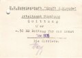 N.S. Gemscheinschaft Kraft durch Freude Arbeitsamt Nürnberg, Quittung über 50RM, datiert 1935