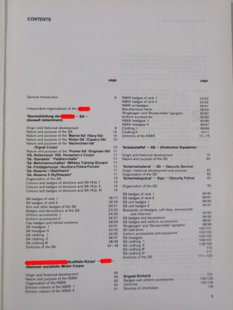 Uniforms and Badges of the third Reich, Volume II : SA - NSKK - SS (Rudolf Kahl), DIN A4, 128 Seiten, gebraucht, aus Raucherhaushalt