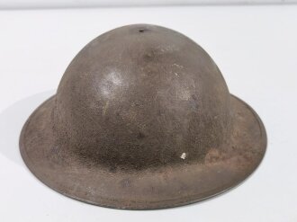 U.S. 1. Weltkrieg Stahlhelm Modell 1917. Komplett mit Innenfutter und Kinnriemen, Originallack. Größe 56