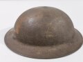 U.S. 1. Weltkrieg Stahlhelm Modell 1917. Komplett mit Innenfutter und Kinnriemen, Originallack. Größe 56