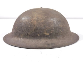 U.S. 1. Weltkrieg Stahlhelm Modell 1917. Komplett mit Innenfutter und Kinnriemen, Originallack.