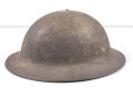 U.S. 1. Weltkrieg Stahlhelm Modell 1917. Komplett mit Innenfutter und Kinnriemen, Originallack.