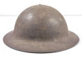 U.S. 1. Weltkrieg Stahlhelm Modell 1917. Komplett mit Innenfutter und Kinnriemen, Originallack.